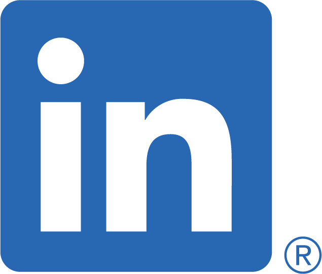 Blue LinkedIn square icon logo